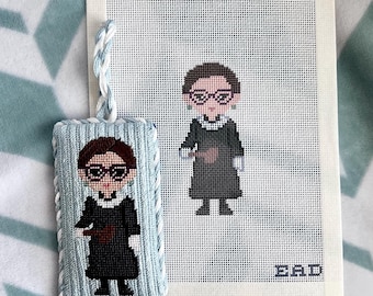 Ruth Bader Ginsburg Needlepoint Canvas | RBG Ornament Canvas | Feminist Icon