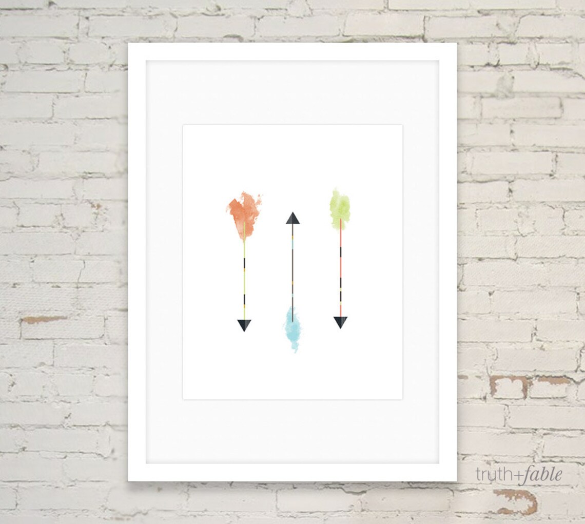 Modern Watercolor Arrows DIY Art Print Etsy