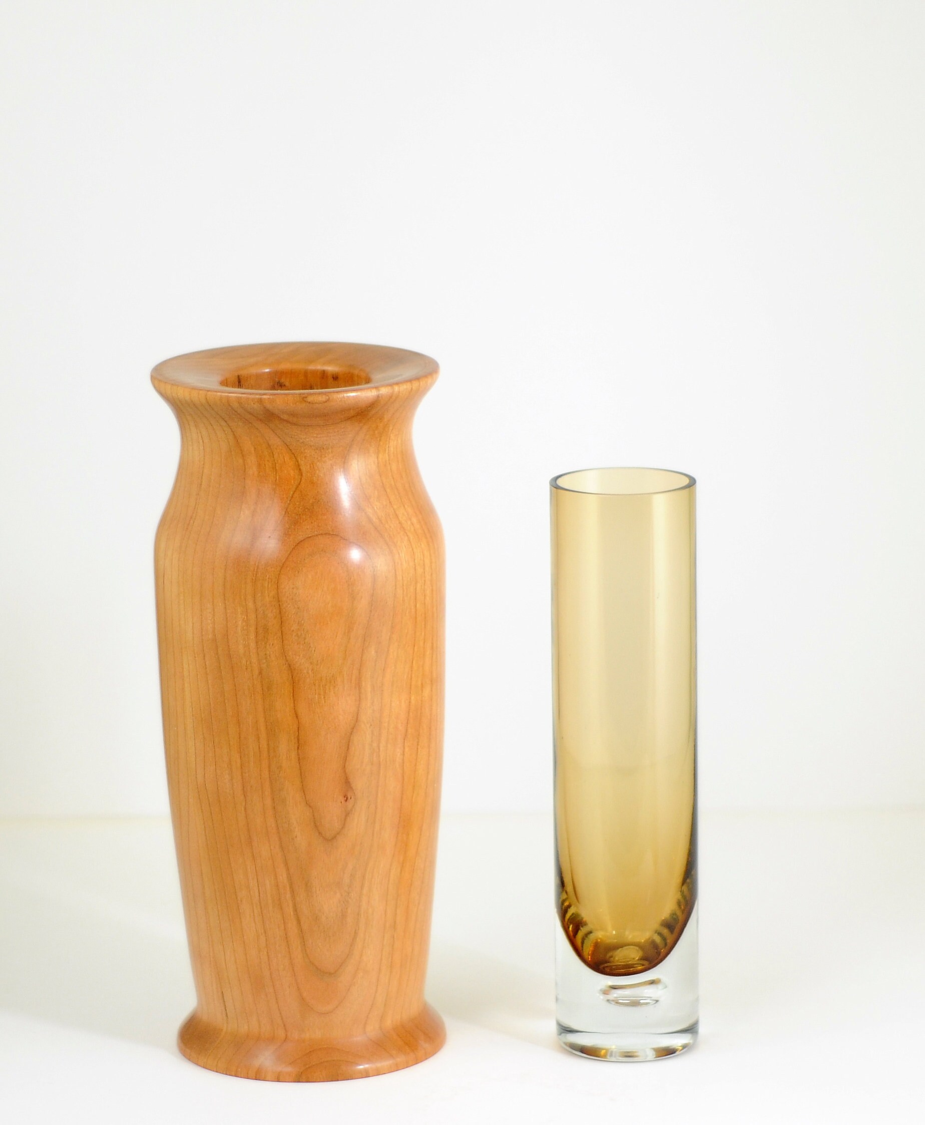 Cherry 9 1/2 Vase w/glass bud vase insert Etsy