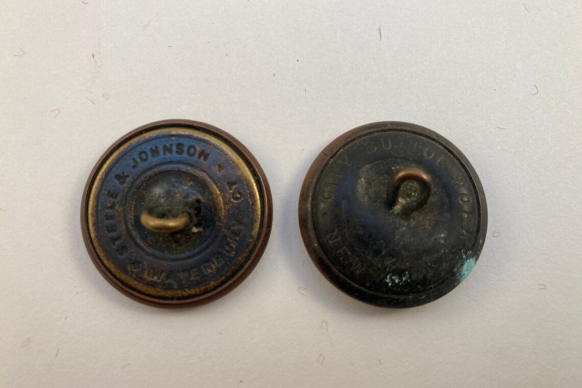 2 Collectible Antique Military Buttons Waterbury Steel and Etsy