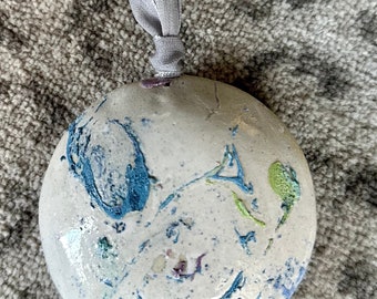 Splatter paint Christmas tree ornament