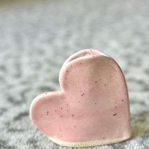 Pink Speckled Heart &quot;flat&quot; vase Medium Size