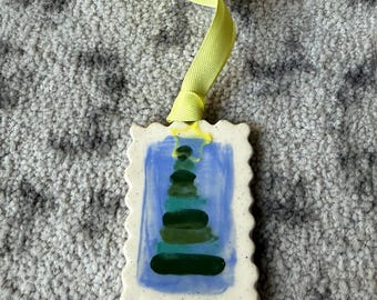 Postage Stamp Ornament Christmas Tree
