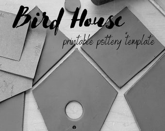 Traditional Birdhouse Printable Pottery Template