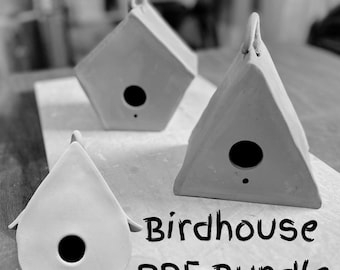PDF Birdhouse Bundle 3 Printable Pottery Templates