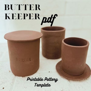 PDF Butter Keeper Printable Pottery Template