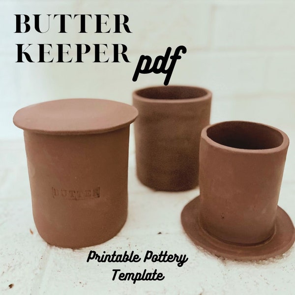 Butter Keeper Printable Pottery Template