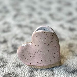 Petite Pink Speckled Heart &quot;flat&quot; vase