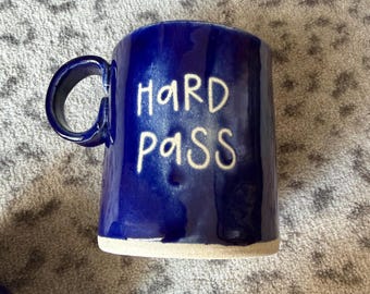 Hard Pass blue slab mug