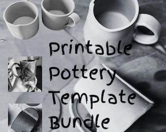 4 Cup Bundle PDF Printable Pottery Templates