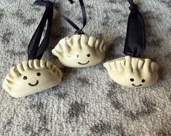 Smiling dumpling Christmas tree ornament