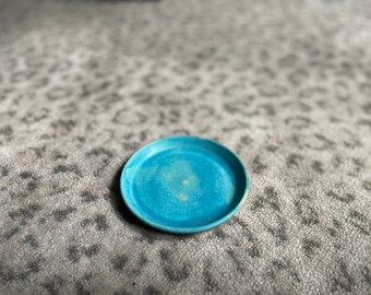 Turquoise appetizer plate spoonrest