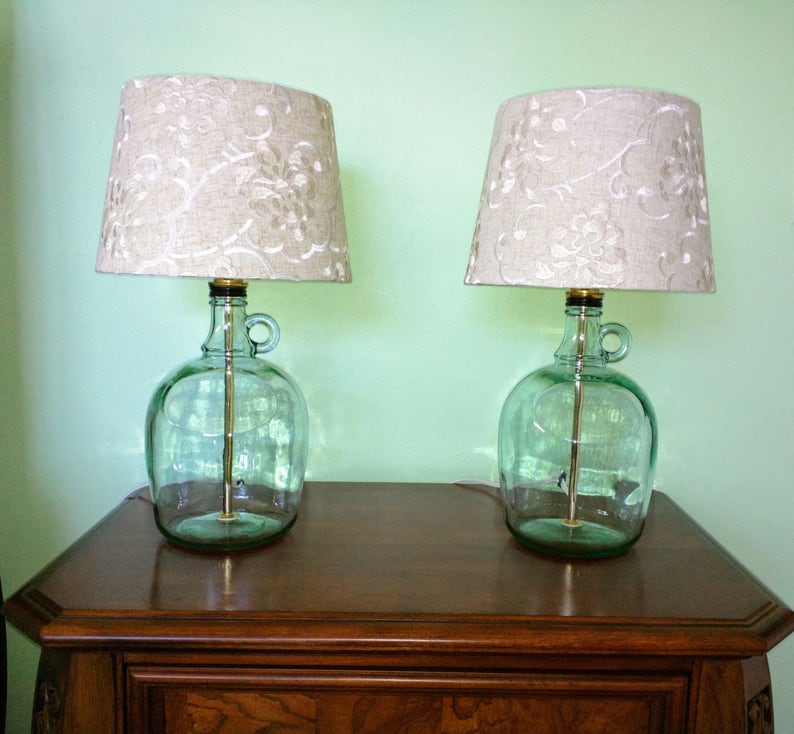 set of 2 table lamps modern decor small table lamp glass table lamp glass bottle lamp bedside lamps Table lamp bedroom lamp