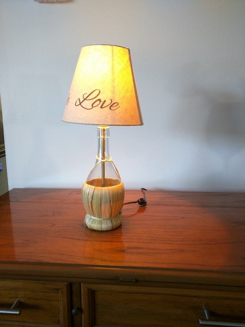 Table Lamp Small Glass Bottle Accent Beach Decor Modern Bedside Bedroom