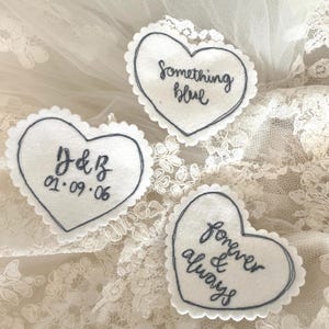 Personalised Embroidered Wedding Dress Patch | Sentimental Message patch | Love Patch | wedding dress patch embroidered