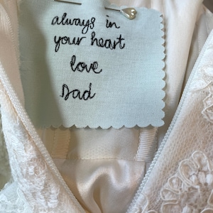 Personalised Embroidered Wedding Dress Patch | Sentimental Message patch | Love Patch | wedding dress patch embroidered