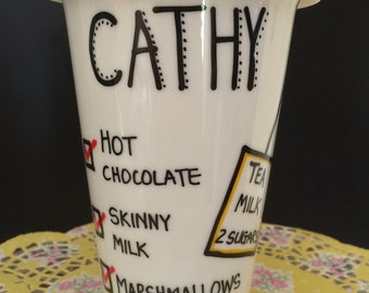 Personalised Ceramic Travel Mug with Silicone Lid