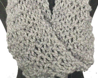 Grey Knit Scarf | Open Knit Scarf | Lightweight Scarf | Fall Scarf | Autumn Scarf | Oversized Scarf | Circle Scarf | Soft Scarf