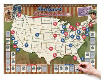 MLB メジャー マップボード MLB Stadium Tracker | Major League Baseball Team and Stadium