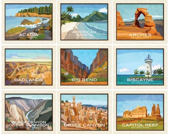 National Parks Prints - Print Only - Choose Your Own National Park - Home Decor - Great Gift