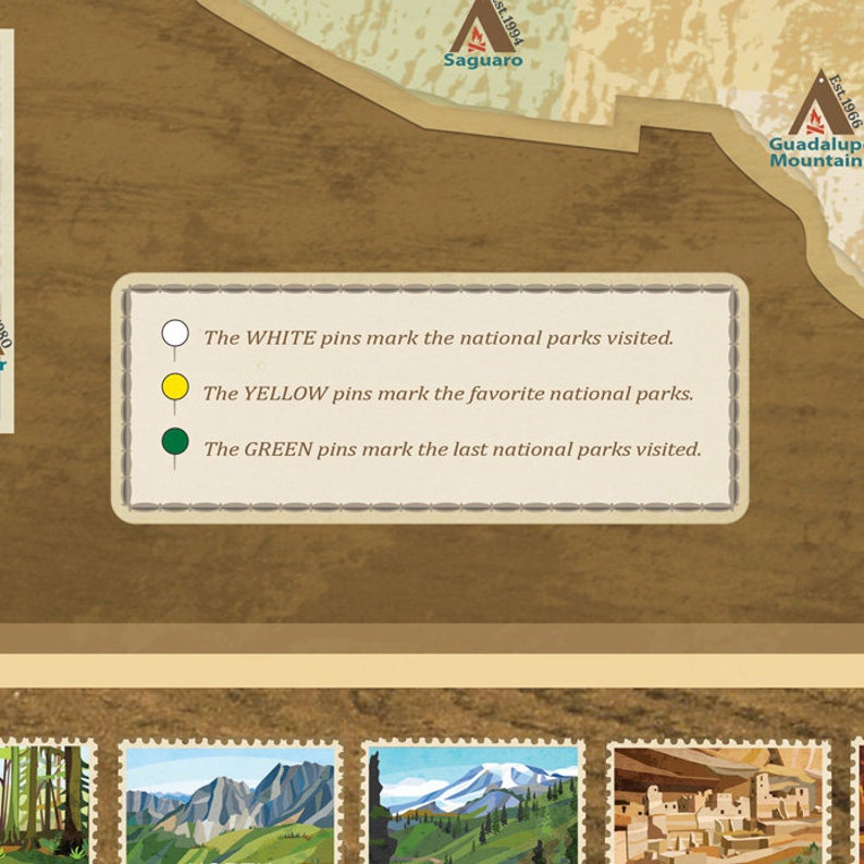 Framed National Parks Travel Map With Personalization FREE Etsy