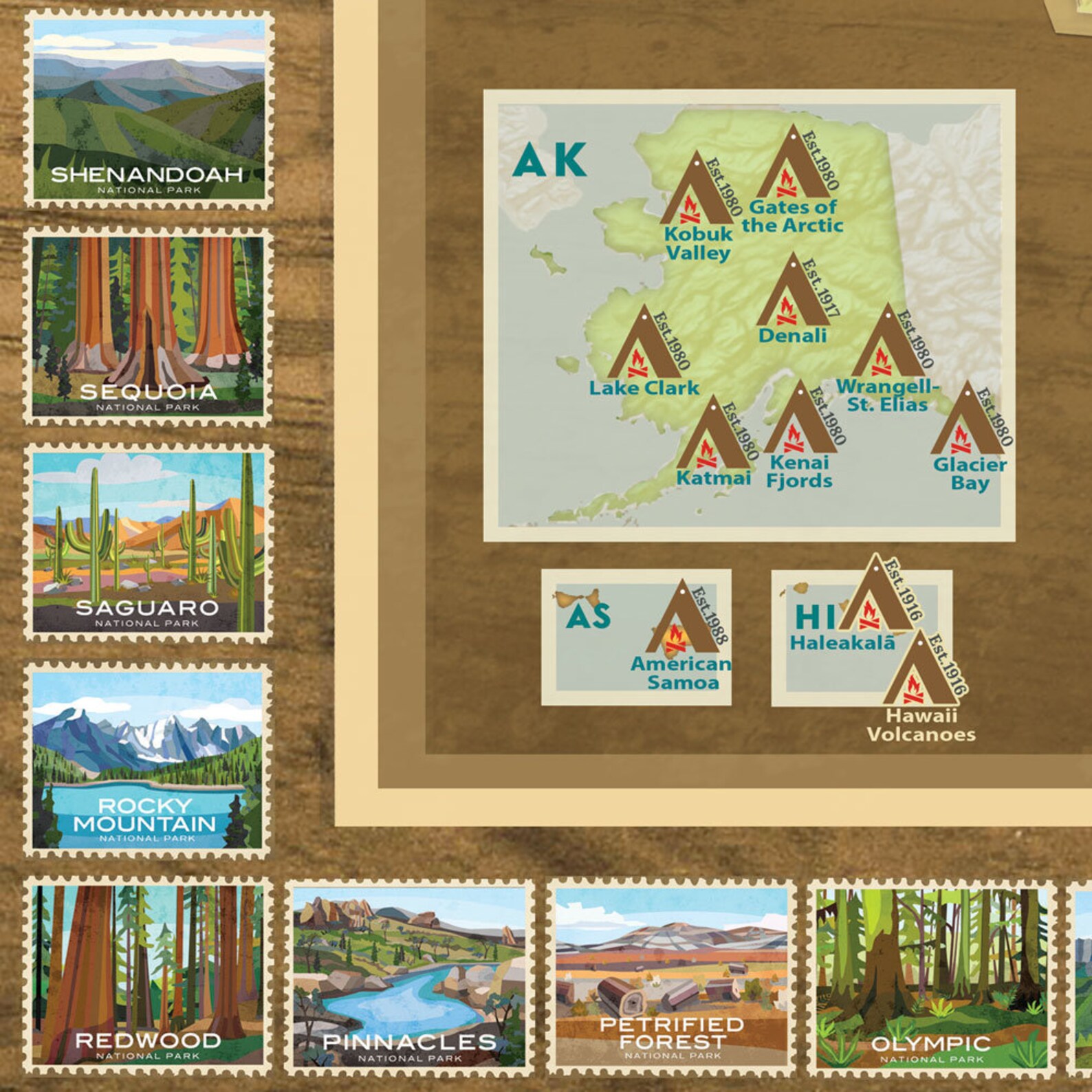Framed National Parks Travel Map With Personalization FREE Etsy