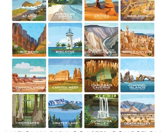 Build Your Own Coaster Set of 4 - National Parks Coasters - All 63 available!