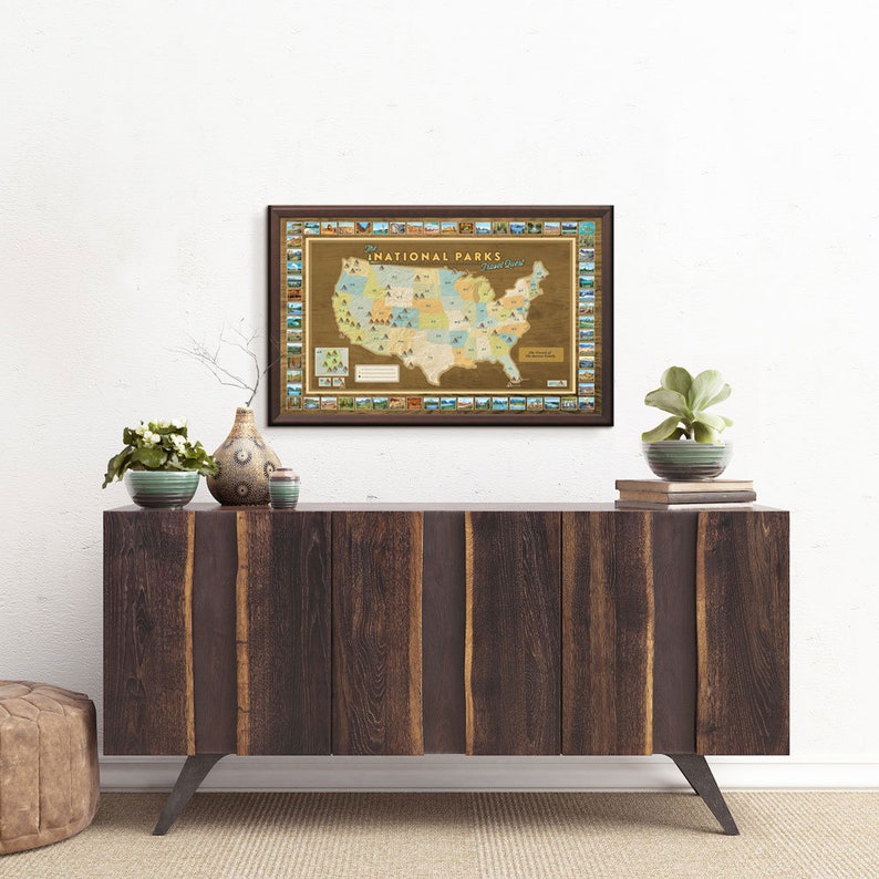 Framed National Parks Travel Map With Personalization FREE Etsy