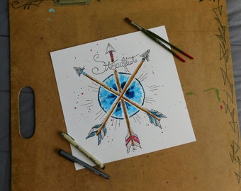 Tri Arrow Watercolor Illustration