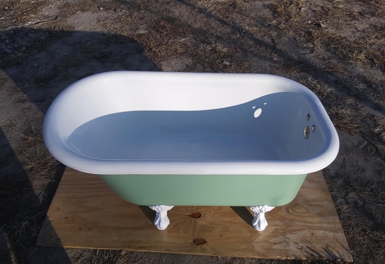 Antique Clawfoot Tub Easy Green Vintage Claw Foot Bathub Etsy