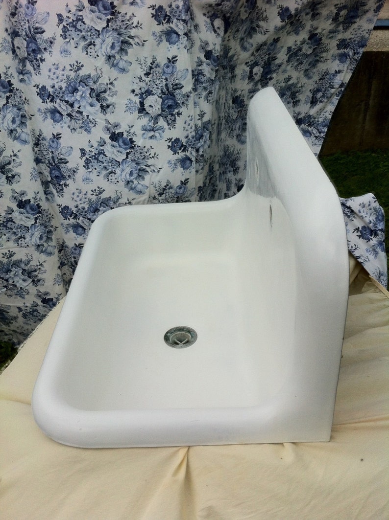 Antique Farm Farmhouse Sink Highback Rolled Lip Vintage Kohler Etsy