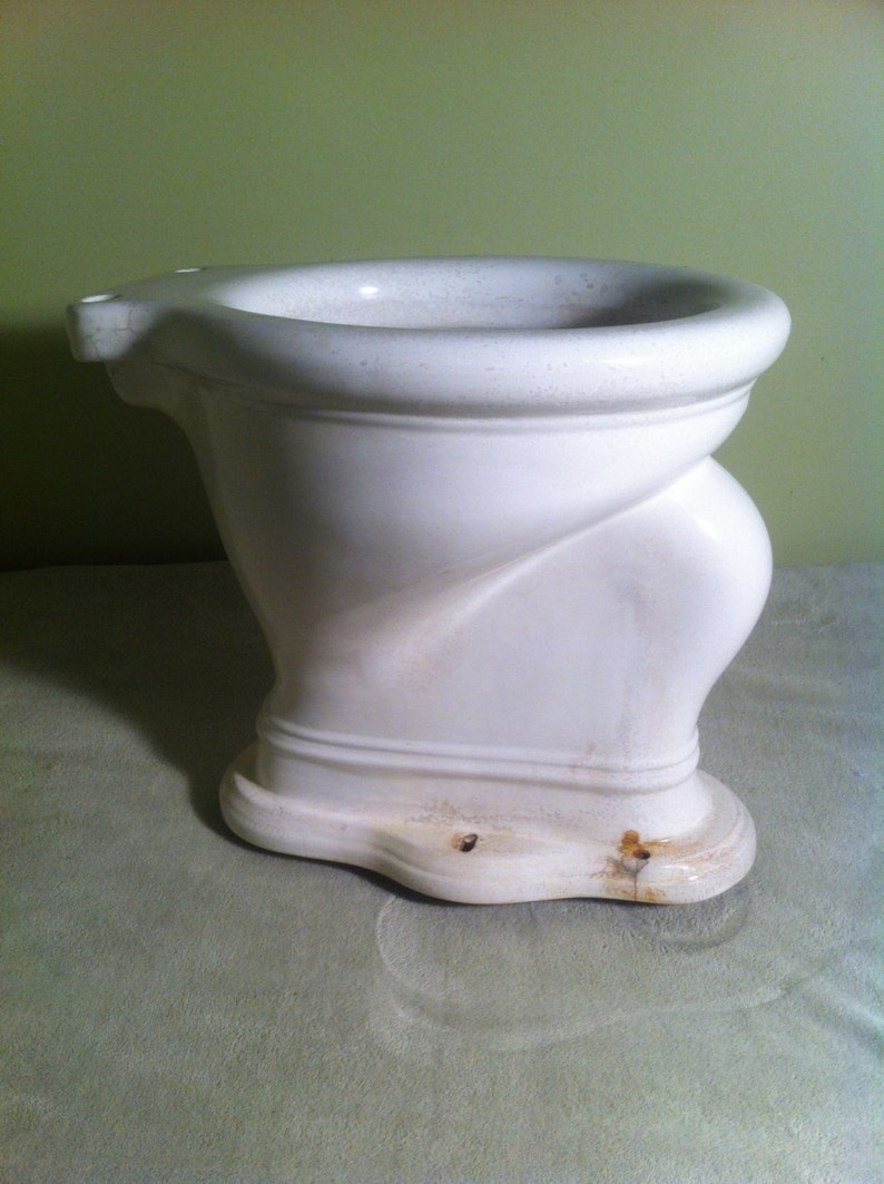 Rare Early Antique J.L. Mott Embossed Rear Water Entry Toilet Bowl 1890