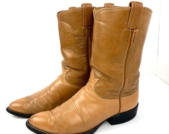 Vintage Tony Lama Tan Leather Western Boots Men’s Size 9
