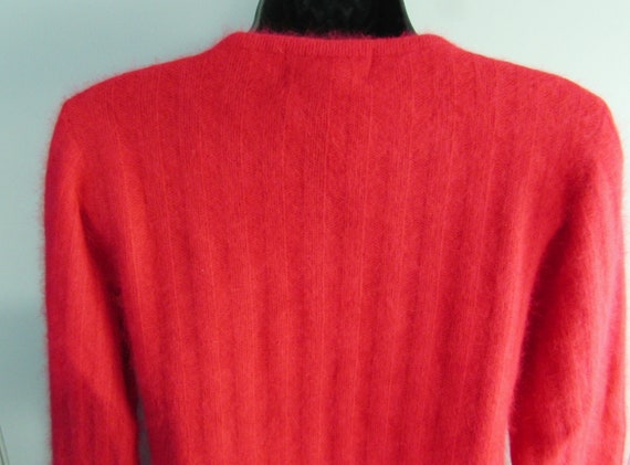 Vintage Red Angora Pullover Sweater Women's S - image 5