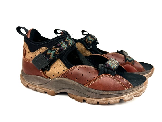 Teva Brown Leather Fisherman Hiking Sandals Mens Size 10 s-l400.jpg main image 4