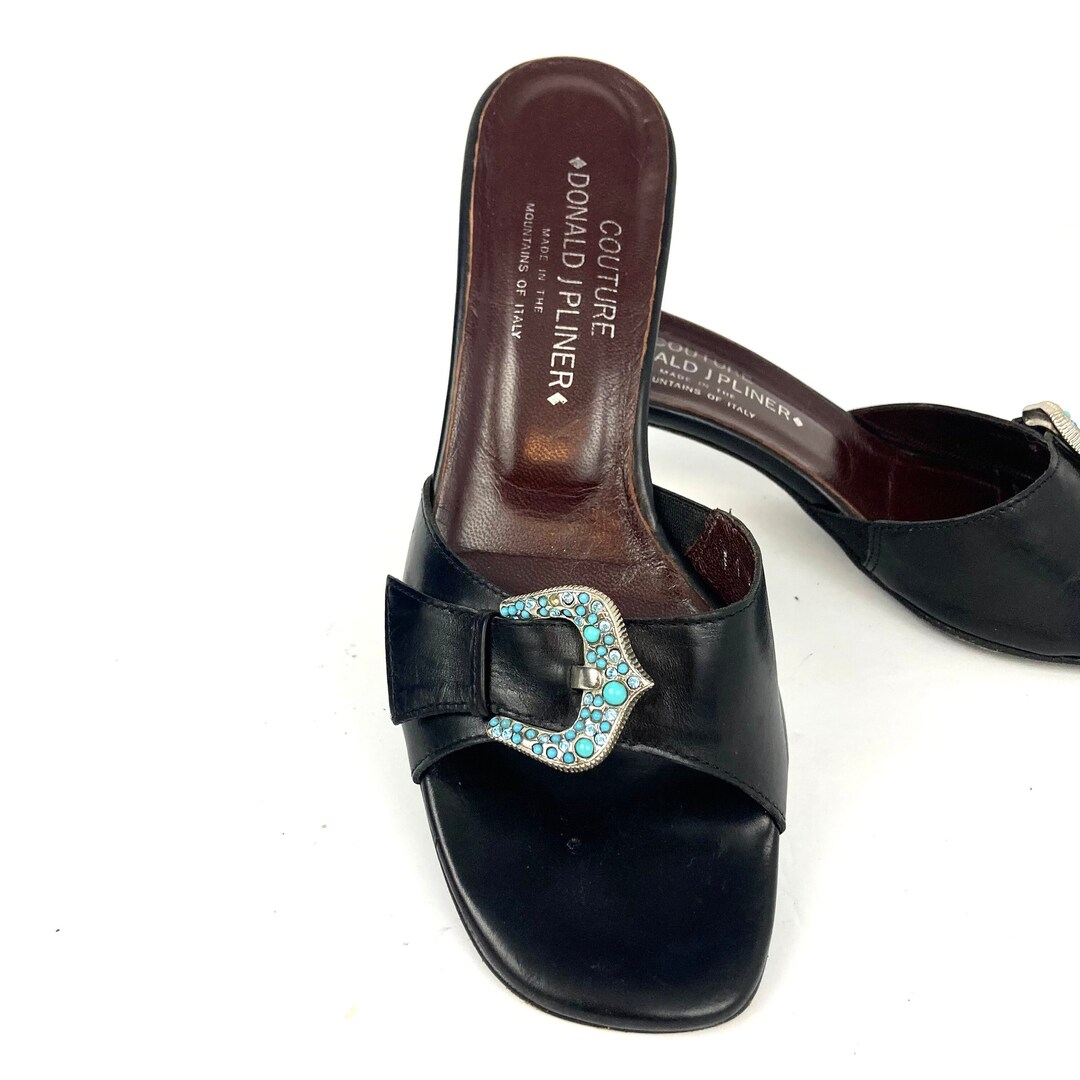 Sandales String Cuir Donald Pliner Taille 9 – Compensées, Marron, Made In Italy, Occasion Excellent état