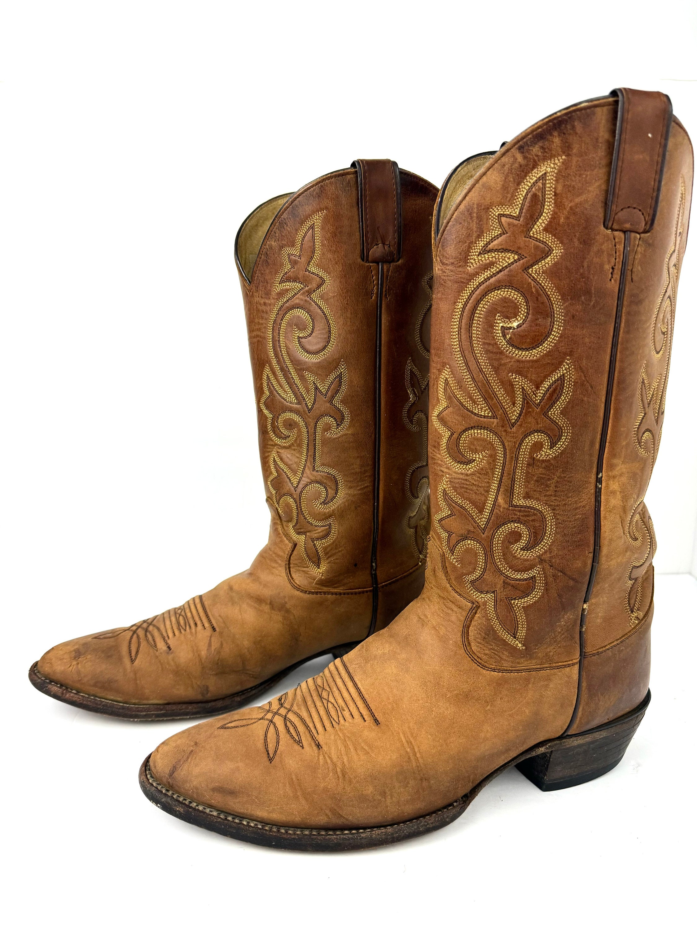 Justin Western Boots Men's Buster III - 11" Shaft, Round Toe, Brown Cowhide Leather, Size 9 D - View #7