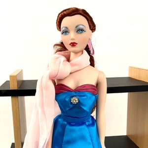 Vintage Gene Marshall Doll 16” Dressed in Blue Evening Gown w/Shoes