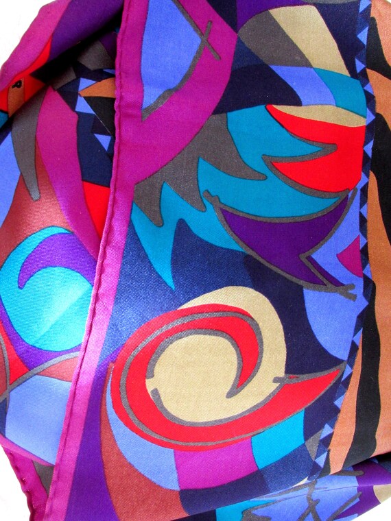 Silk Scarf - Perry Ellis Animal Print with Bright… - image 3