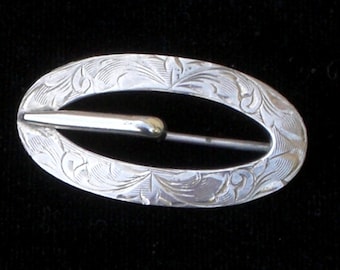 Sash Pin / Buckle / Brooch in Sterling Silver - Antique - Free Shipping