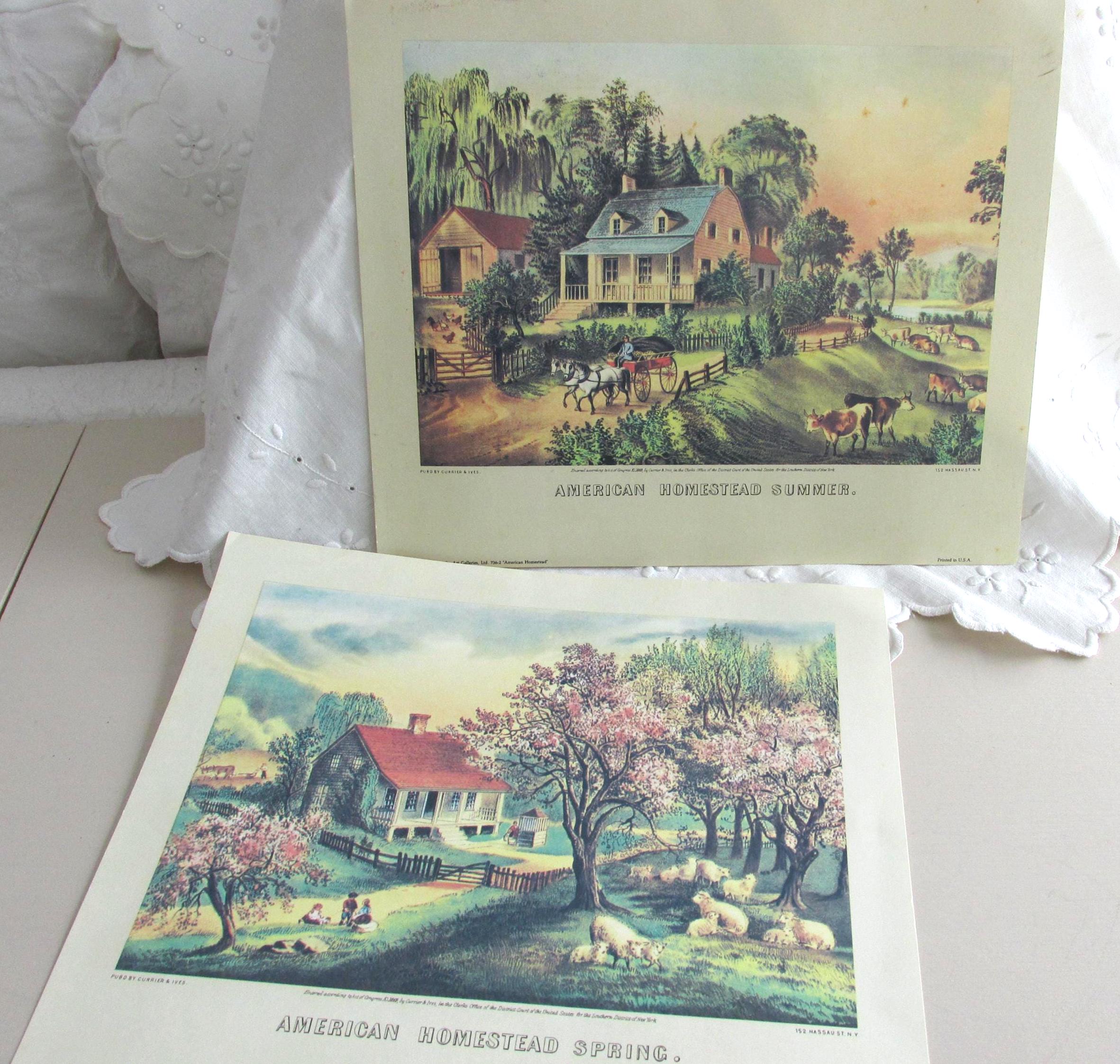 Currier & Ives Prints - American Homestead Spring and Summer - Etsy