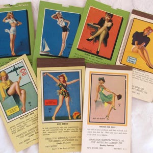 Collection of 49 Pin-ups from Calendars of 1940s Paper Ephemera - Vintage