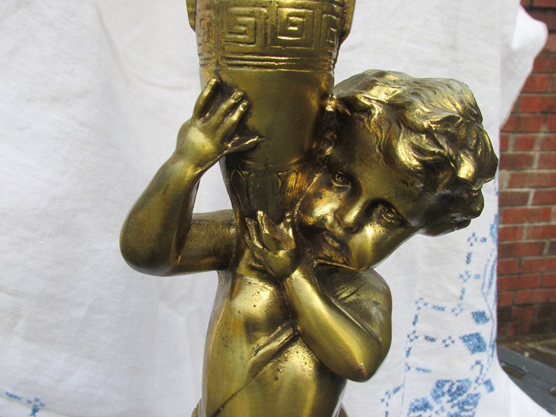 Table Lamp Brass Cherub Vintage Free Image 0