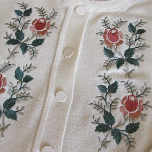 Cardigan with Embroidered Flowers