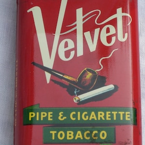 Tobacco Tin - Pocket Tin for Velvet Tobacco - Vintage