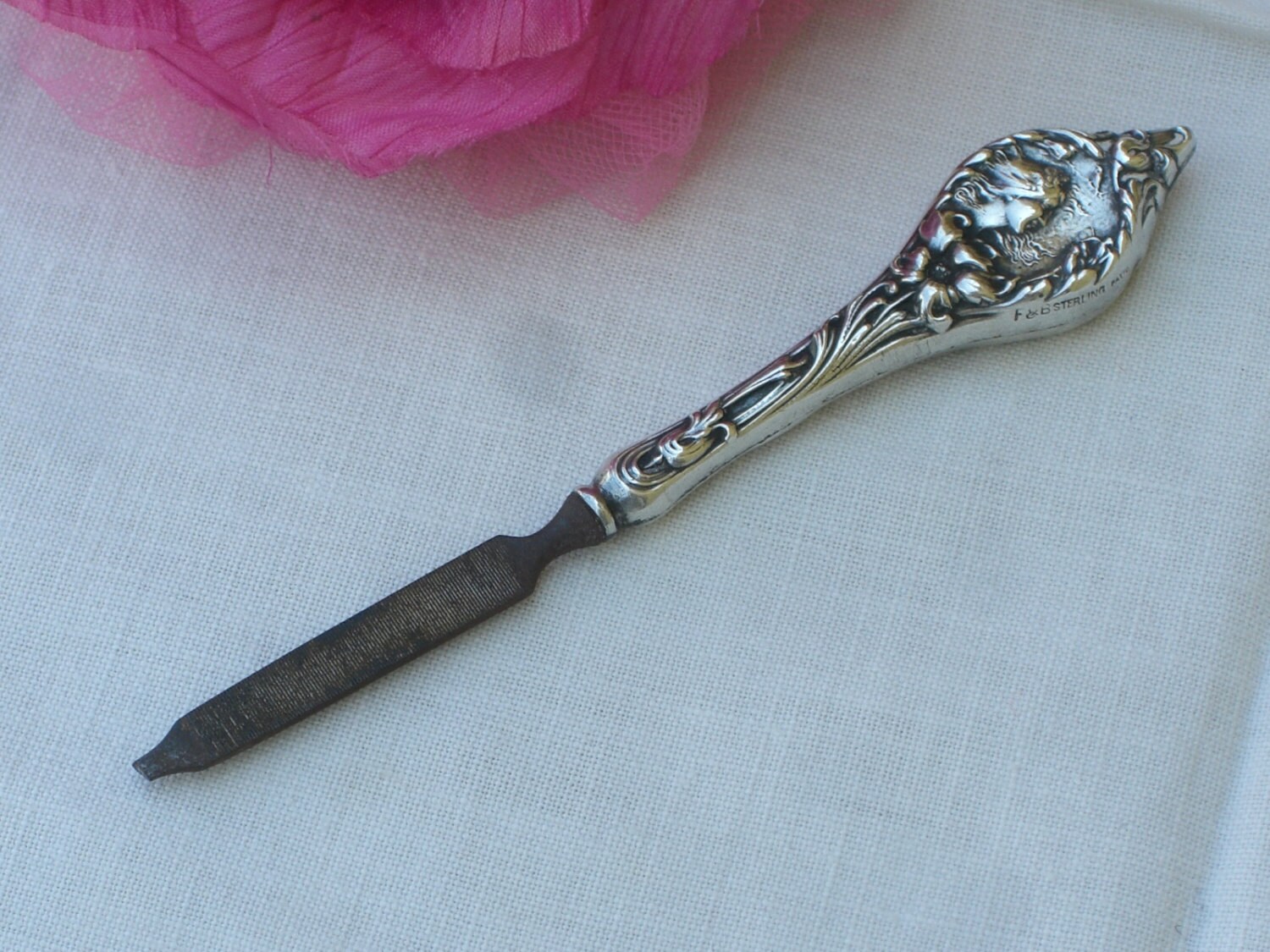 Nail File Sterling Silver Handle Antique Free Shipping Etsy
