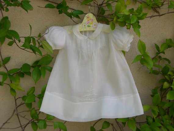 Baby Dress with White Embroidery - Vintage - image 1