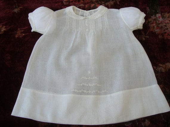 Baby Dress with White Embroidery - Vintage - image 2