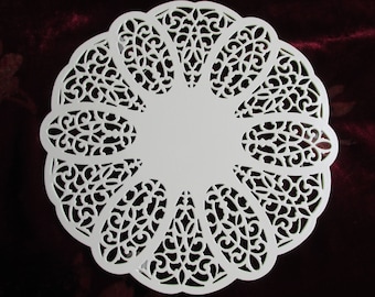 Trivet - Painted Cream over Silver Plate - Footed - Vintage