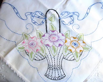 Mantel - Mantel bordado a mano - Vintage